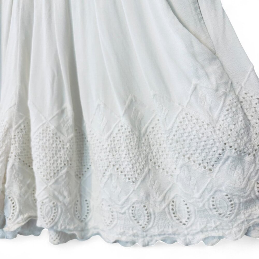 Free People Sz 2 ‘Azalea’ High-Waisted A-Line White Eyelet Shorts - Picture 5 of 8